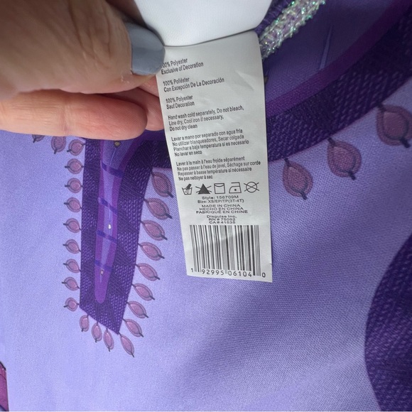Disney Movie WISH Asha Princess Dress Cosplay Purple Stage Gown Suit Girls 3T 4T - Picture 3 of 10